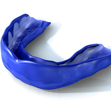 Closeup of blue mouthguard