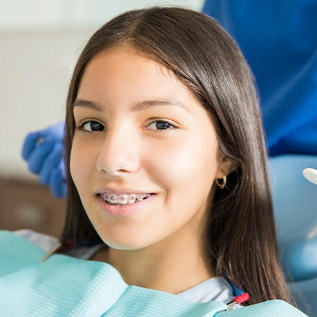 Orthodontic patient in treatment chair